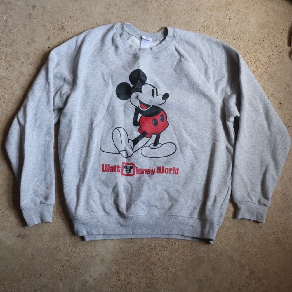 Disney Mickey Mouse Walt Disney World Crewneck Sweatshirt Size L Authentic
